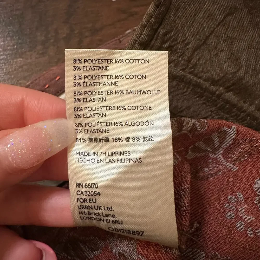 Anthropologie the essential slim brown floral print pants size 2 - Picture 9 of 14